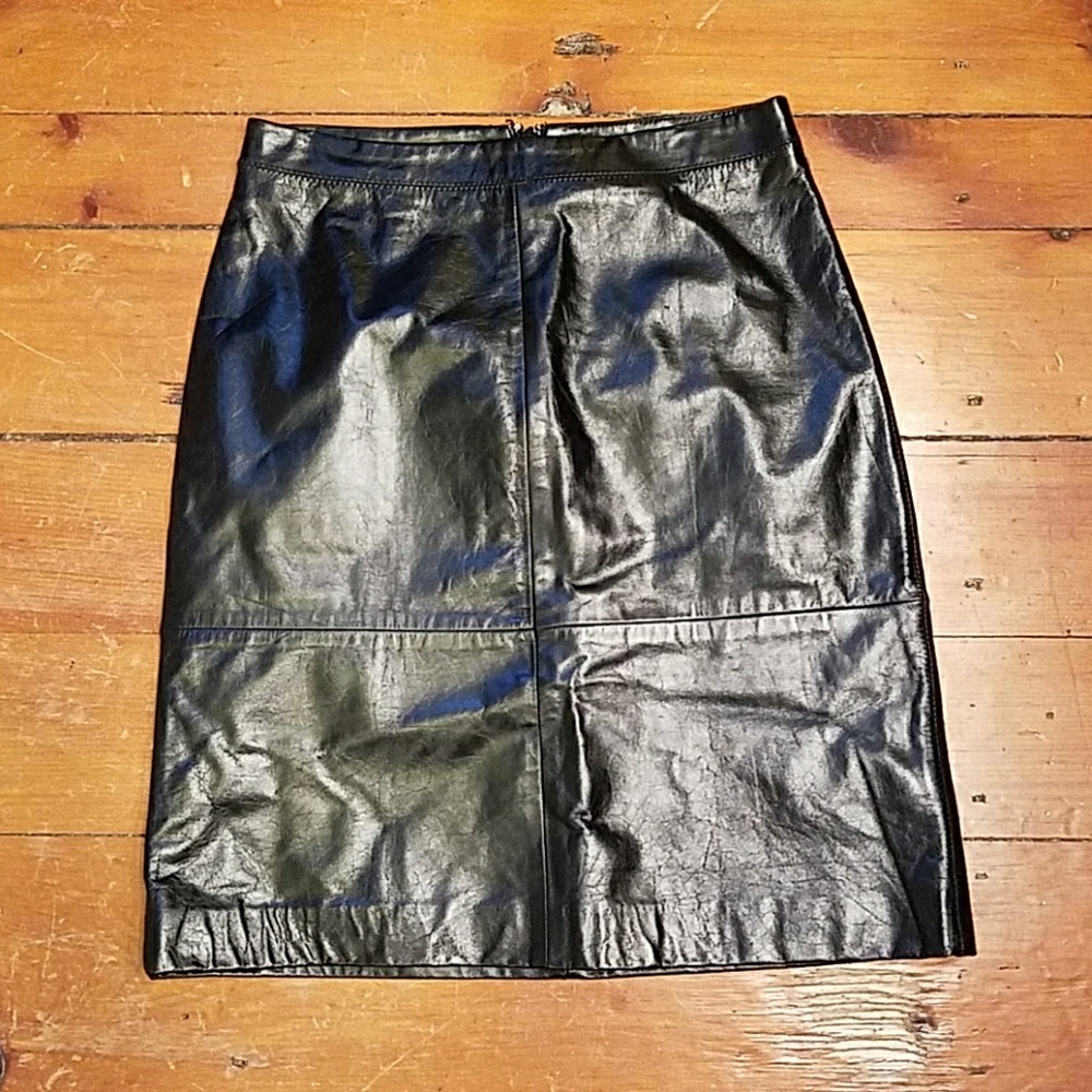 Black leather skirt